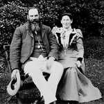 A rare photograph of the Gloucestershire and England cricketer Dr WG Grace (William Gilbert Grace) with his wife Agnes, circa 1900.