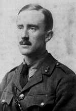 Tolkien as a second lieutenant in the Lancashire Fusiliers (in 1916, aged 24)