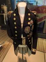 The uniform coat worn by Vice Admiral Lord Horatio Nelson at the Battle of Trafalgar, on display at the National Maritime Museum in Greenwich, England. (© Charles Lovett, CC BY-SA 4.0)