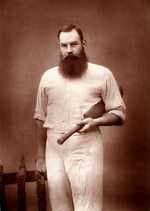 Portrait of W. G. Grace, cricketer, Woodburytype, 9.7 x 7.1 in (247 mm x 180 mm)