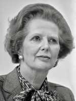 A close-up of Margaret Thatcher in 1983, aged 58.