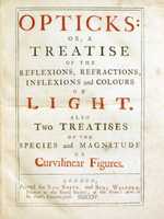 Isaac Newton's Opticks, published by Sam Smith in 1704