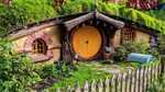 A hobbit house in Hobbiton, New Zealand
